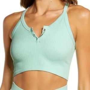 NWT Free People Free Throw Henley Crop Tank